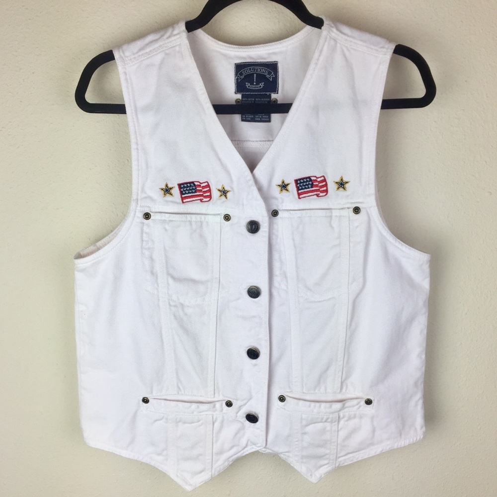 🌞Vintage American Denim White Vest